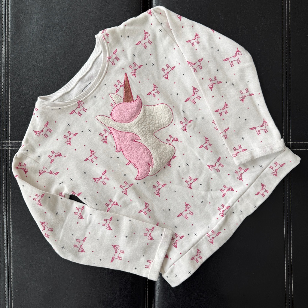 Jumping Beans White And Pink Unicorn Sweatshirt